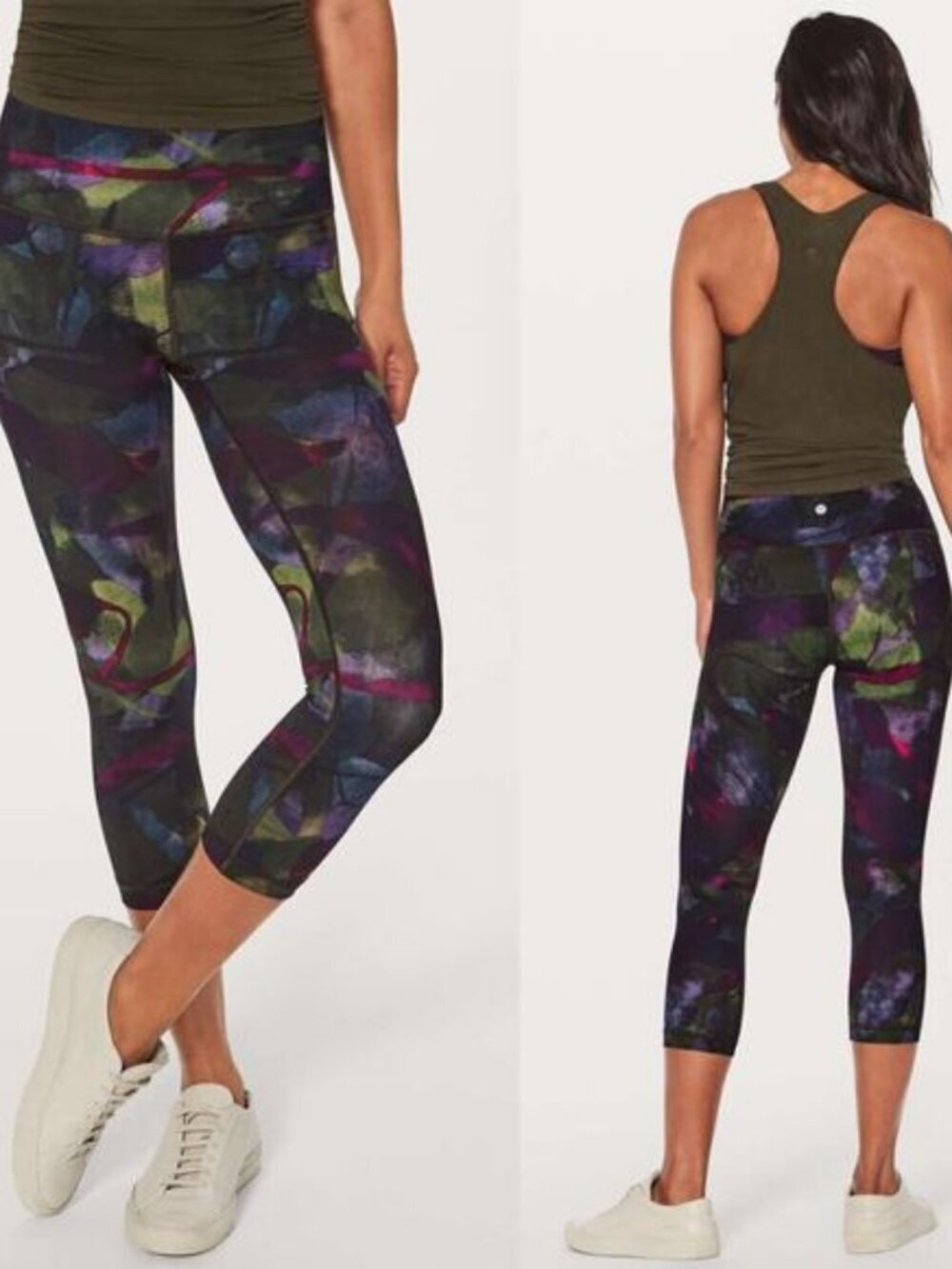 Lululemon Wunder Under Crop Luxtreme 21" In Aura Dark Chrome Multi Size 2